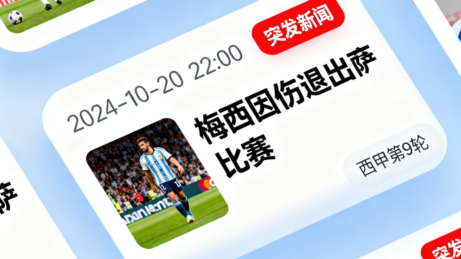 IM体育网移动端资讯推送界面截图，展示多条实时赛事新闻卡片，包含比分更新和突发新闻提醒